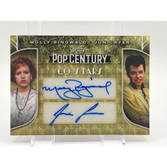 2025 Leaf Pop Century Molly Ringwald & Jon Cryer Gold Vinyl Dual Auto 1/1 SSP - Picture 1 of 2